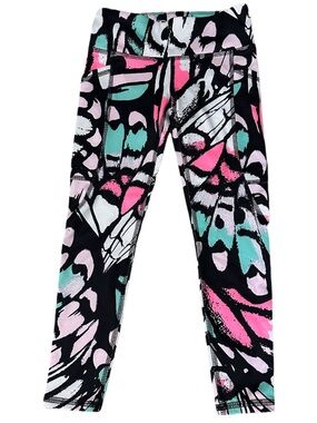 Athletic Works Kids Leggings in Black, Pink, and Teal XS 4-5